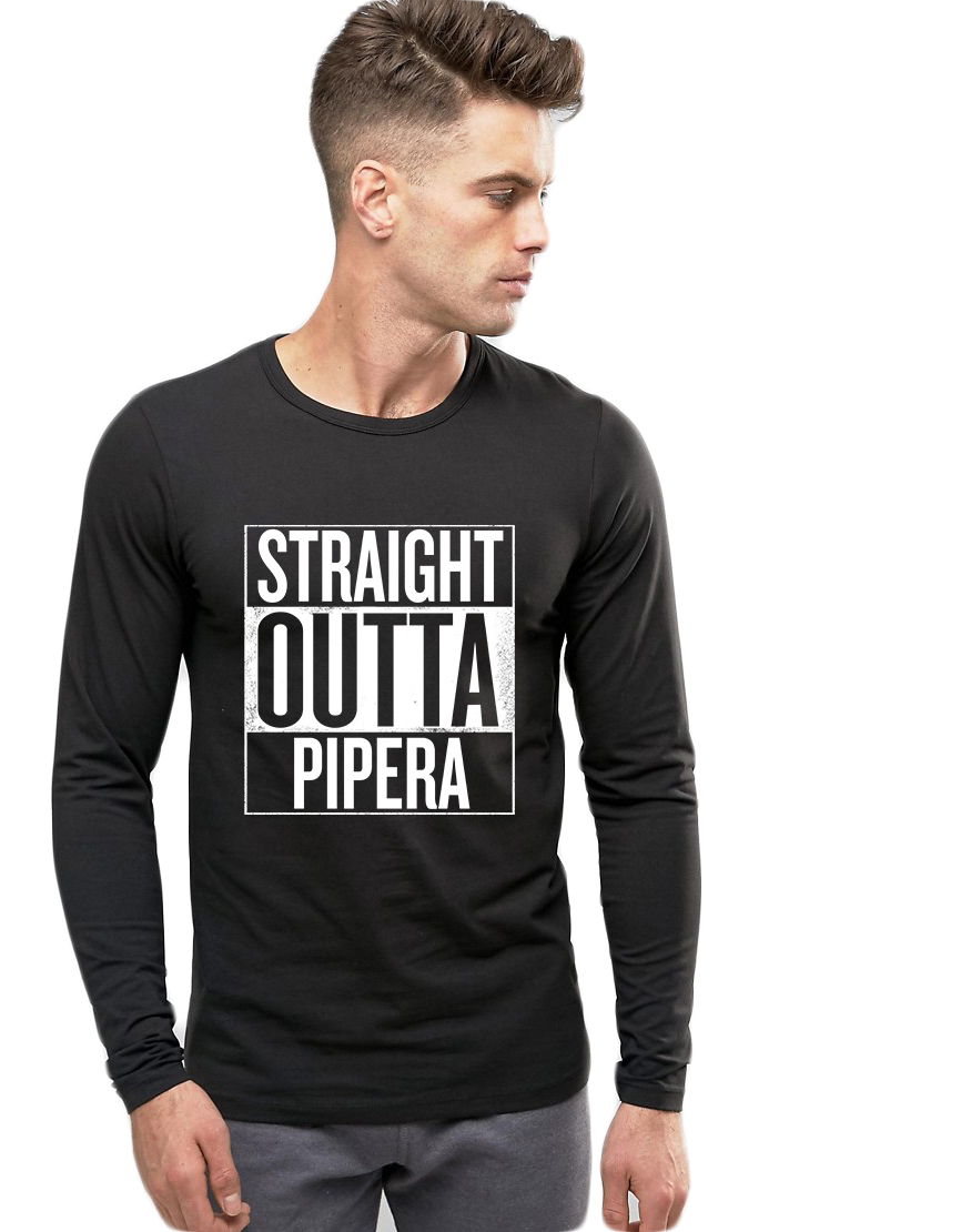 Bluza barbati neagra - Straight Outta Pipera - CATEGORIE